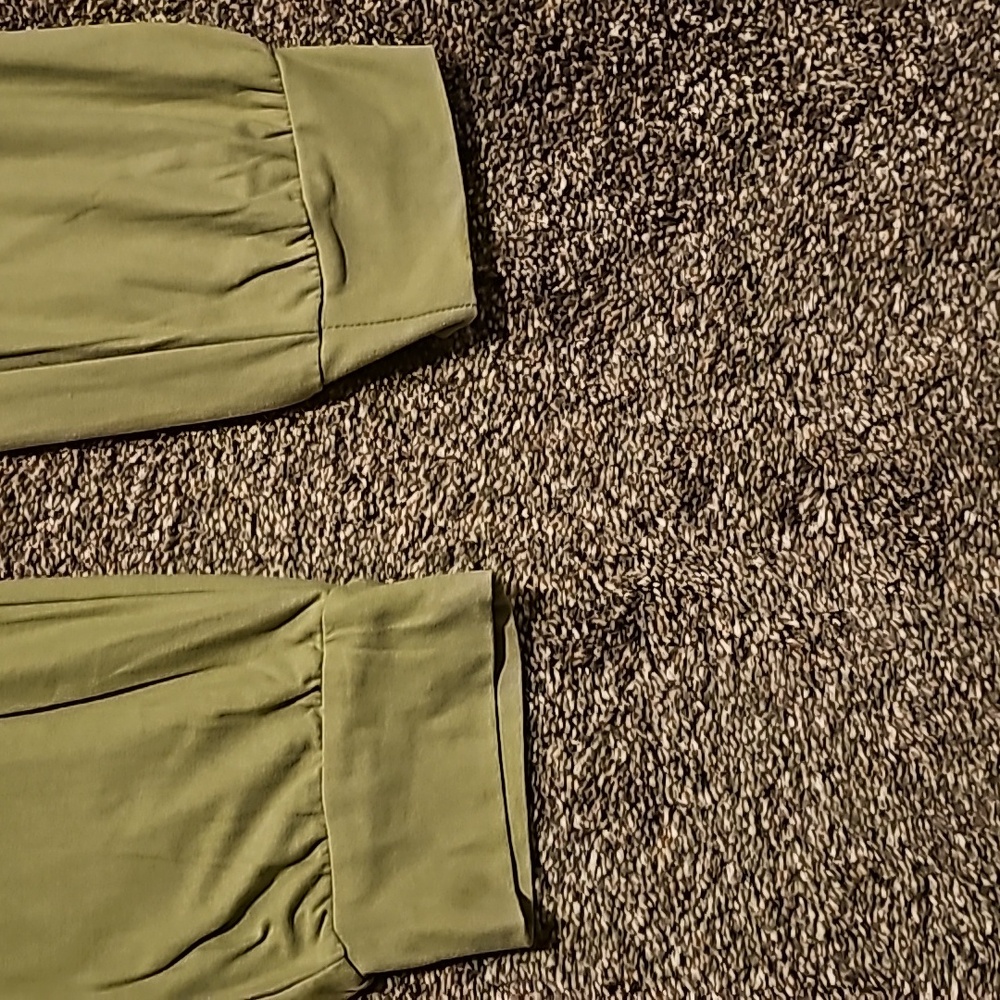 Light Olive Green Joggers with Elastic Cuffs and Relaxed Fit - Picture 3 of 7